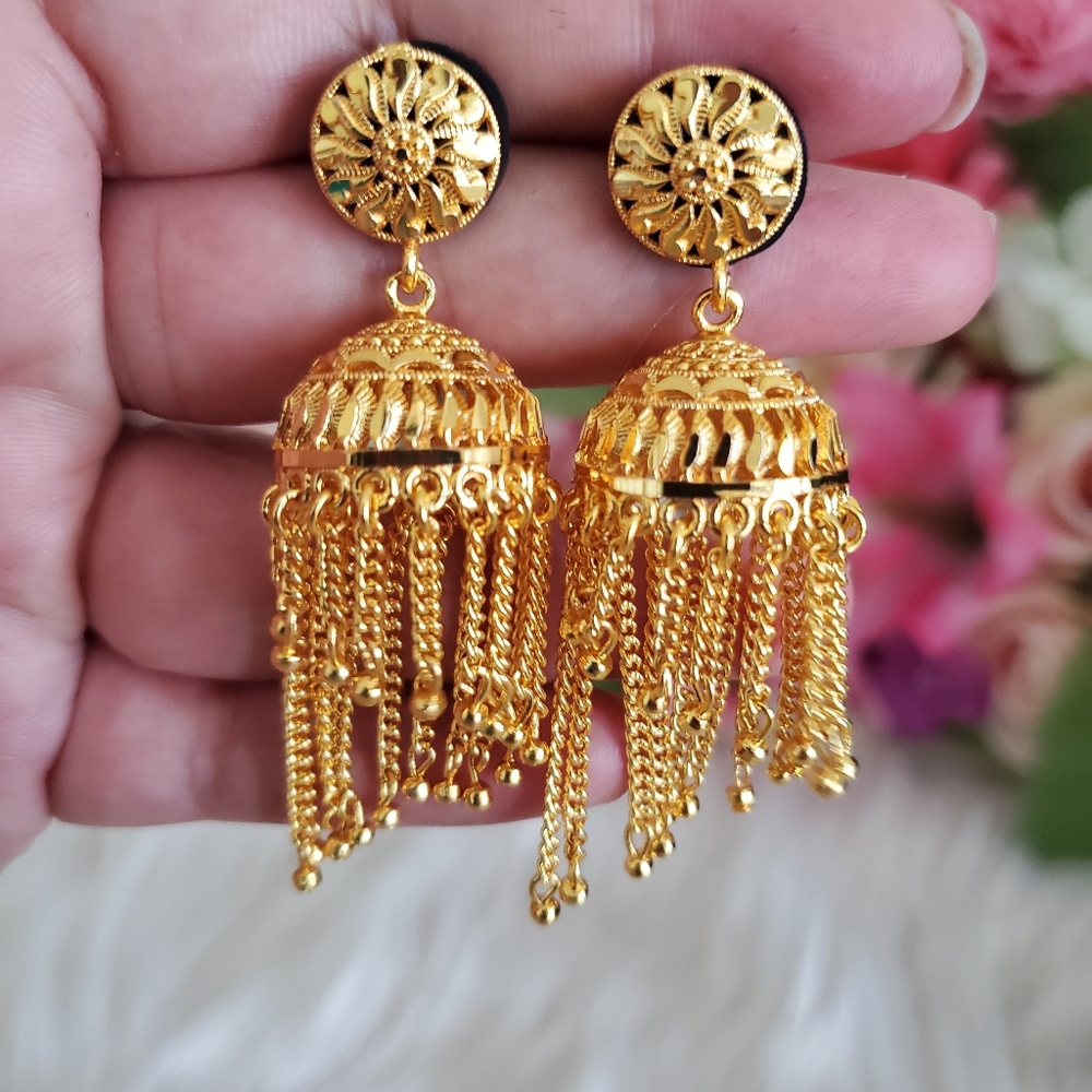 Gold plated bollywood Indian earrings